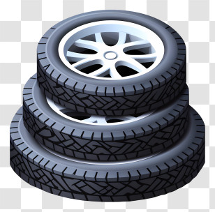 Isometric Style - Stacked Car Tires With Tread Design Transparent PNG
