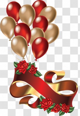 Hot Air Balloon Birthday Red Clip Art - Anniversary Transparent PNG