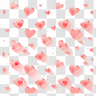 Love Background - Floating Pink Heart Background Design Transparent PNG