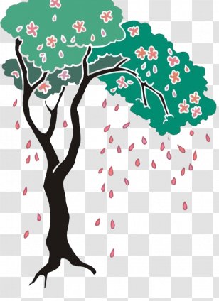 Branch Tree Drawing Clip Art - Autumn Leaf Color - Free Falling Peach Pull Material Picture Transparent PNG