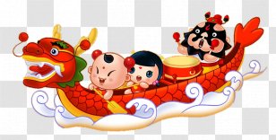 Dragon Boat Festival Traditional Chinese Holidays U52a8u542cu513fu6b4c - Greeting Card Transparent PNG