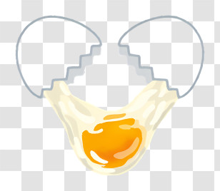 Food Elements - Cartoon Illustration Of Cracked Egg With Yolk Transparent PNG
