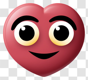 Emoji With Heart Eyes - Adorable Smiling Heart Emoji For Love Expressions Transparent PNG