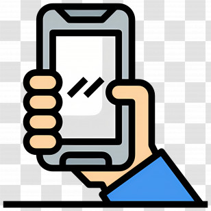 Hand Holding Smartphone - Hand Holding Smartphone Vector Illustration Transparent PNG