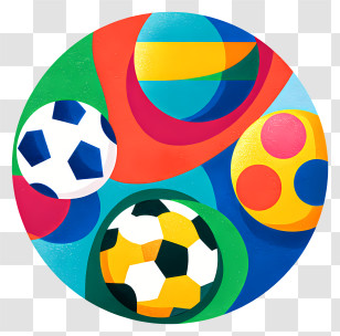 Football Icon - Colorful Sports Balls Transparent PNG