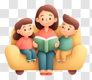 Teacher Reading To Children - Family Reading Together Transparent PNG