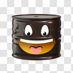 Oil Drum - Black Smiling Barrel Cartoon Transparent PNG