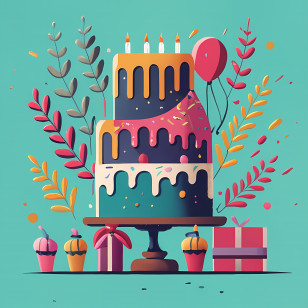 Birthday Cake - Birthday Cake And Party Decorations Illustration Transparent PNG