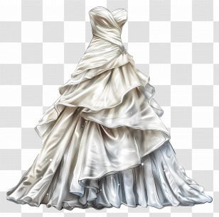 Bridal Wedding Dress - Elegant White Wedding Dress Transparent PNG