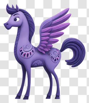 Purple Pony - Majestic Purple Pegasus With Wings Transparent PNG