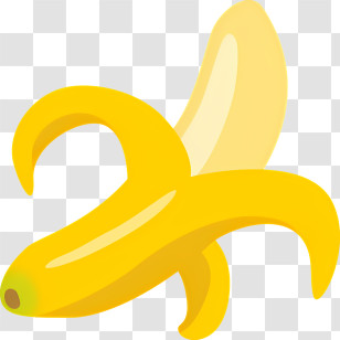 Banana - Ripe Yellow Banana In Simple Illustration Transparent PNG