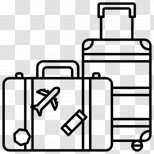 Travel Luggage - Illustration Of Travel Luggage With Airplane Icon Transparent PNG