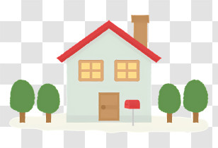 Icon - Simple House Illustration With Trees Transparent PNG