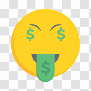 Emoji Money - Money-Faced Emoji With Green Tongue Transparent PNG