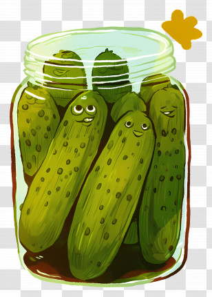 Cute Pickle - Jar Of Happy Pickles Transparent PNG