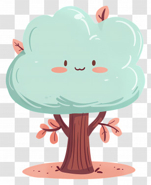 Cute Cartoon Tree - Cute Smiling Tree Transparent PNG