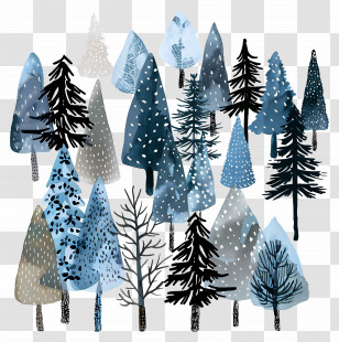 Winter Forest - Snow-Covered Trees For Winter Scene Transparent PNG