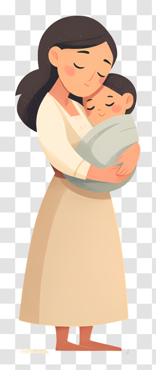 Tender Mother Holding Baby Transparent PNG