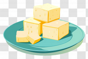 Butter - Yellow Butter Cubes On A Plate Transparent PNG