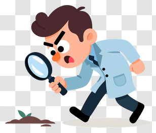 Scientist With Magnifying Glass - Detective Inspecting Small Clue Transparent PNG