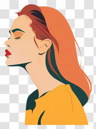 Fashion Woman - Minimalist Woman Profile Art In Vector Style Transparent PNG