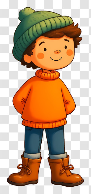 Autumn Boy - Child In Winter Clothes Transparent PNG