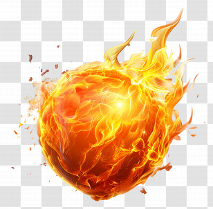 Fireball - Dynamic Flaming Fireball Illustration Transparent PNG