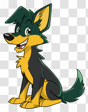 Cartoon Dog - Happy Cartoon Dog Sitting Transparent PNG