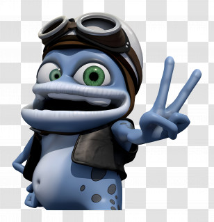 Crazy Frog - Blue Cartoon Frog With Goggles Transparent PNG