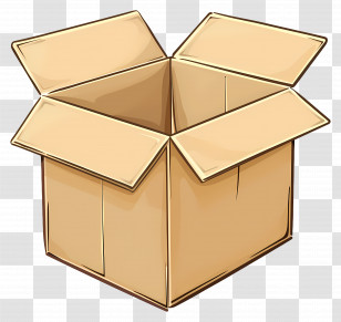 Cardboard Box - Open Cardboard Box Transparent PNG