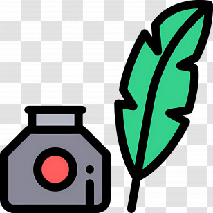Feather Ink - Quill And Ink Bottle Transparent PNG