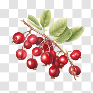 Red Cranberries - Red Hawthorn Berries Illustration Transparent PNG