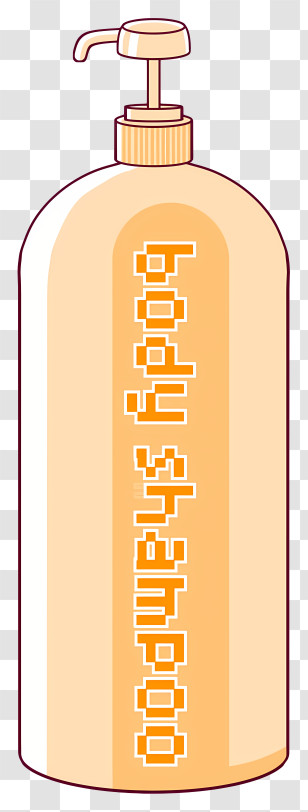 Bottle - Orange Shampoo Bottle Transparent PNG