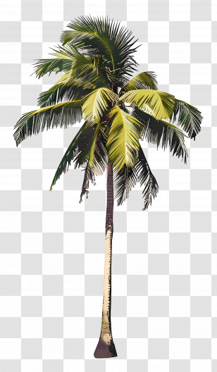 Coconut Tree - Tropical Palm Tree Illustration Transparent PNG