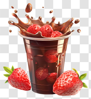 Chocolate Milk - Strawberry Chocolate Drink Splash Transparent PNG