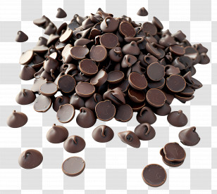 Chocolate Chips - Delicious Pile Of Dark Chocolate Chips Transparent PNG