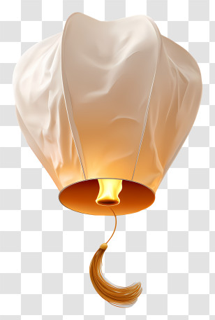Sky Latern - White Sky Lantern With Tassel Transparent PNG