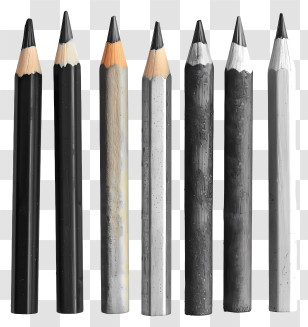 Pencil - Set Of Metallic Drawing Pencils Transparent PNG