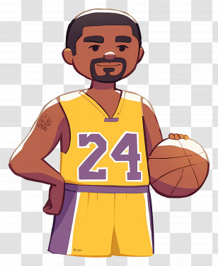 Kobe Bryant - Basketball Player Cartoon Illustration Transparent PNG
