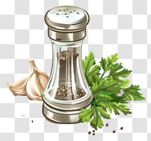 Pepper Shaker - Pepper Shaker With Garlic And Fresh Parsley Transparent PNG