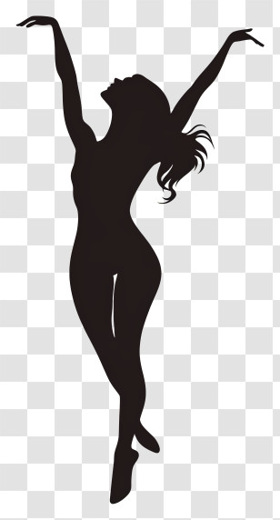 Female Dancing Silhouette - Silhouette Of A Dancing Woman Transparent PNG
