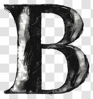 Letter B - Black Letter B In Artistic Style Transparent PNG