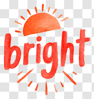 Bright Logo - Bright Orange Watercolor Text Transparent PNG