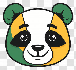 Panda Face - Cute Cartoon Panda Face Transparent PNG