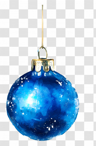 Blue Christmas - Blue Christmas Ornament Ball With Sparkles Transparent PNG