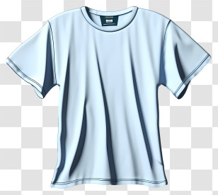 3d Style T Shirt On Cloth Hanger - Simple Light Blue T-Shirt Design Transparent PNG