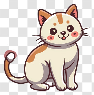 Cartoon - Cute Cartoon Cat With Playful Expression Transparent PNG