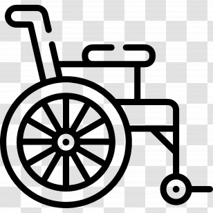 Wheelchair - Minimalist Black Icon Of A Wheelchair Transparent PNG