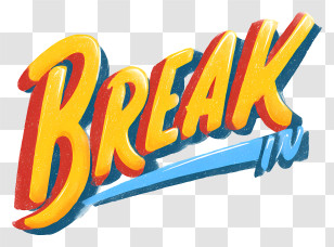 Break - Colorful Break Text Graphic Transparent PNG