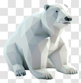 International Polar Bear Day - Low-Poly Geometric Polar Bear Illustration Transparent PNG